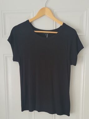1.State | Lightweight Black Ribbed Tee